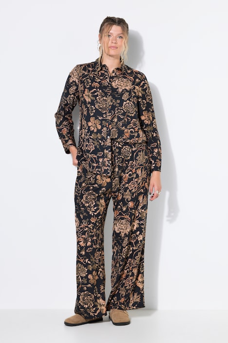 Palazzohose, Wide Legs, Flowers-Muster