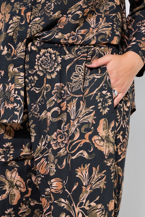 Palazzohose, Wide Legs, Flowers-Muster
