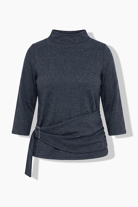 Shirt, Zierschnalle, Rundhals, Classic, 3/4-Arm