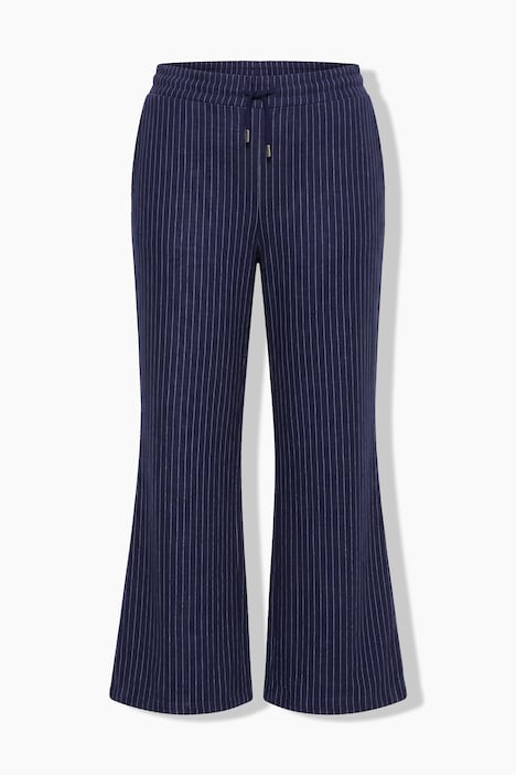 Jerseyhose, weites Bein, Nadelstreifen