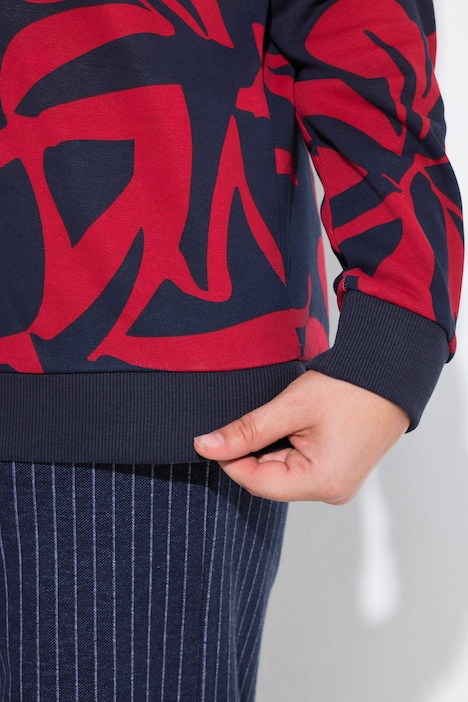 Sweatshirt, Boxy Fit, Blumenmuster, Langarm