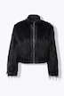 Fellimitat-Jacke, Classic Fit, Lederoptik-Details