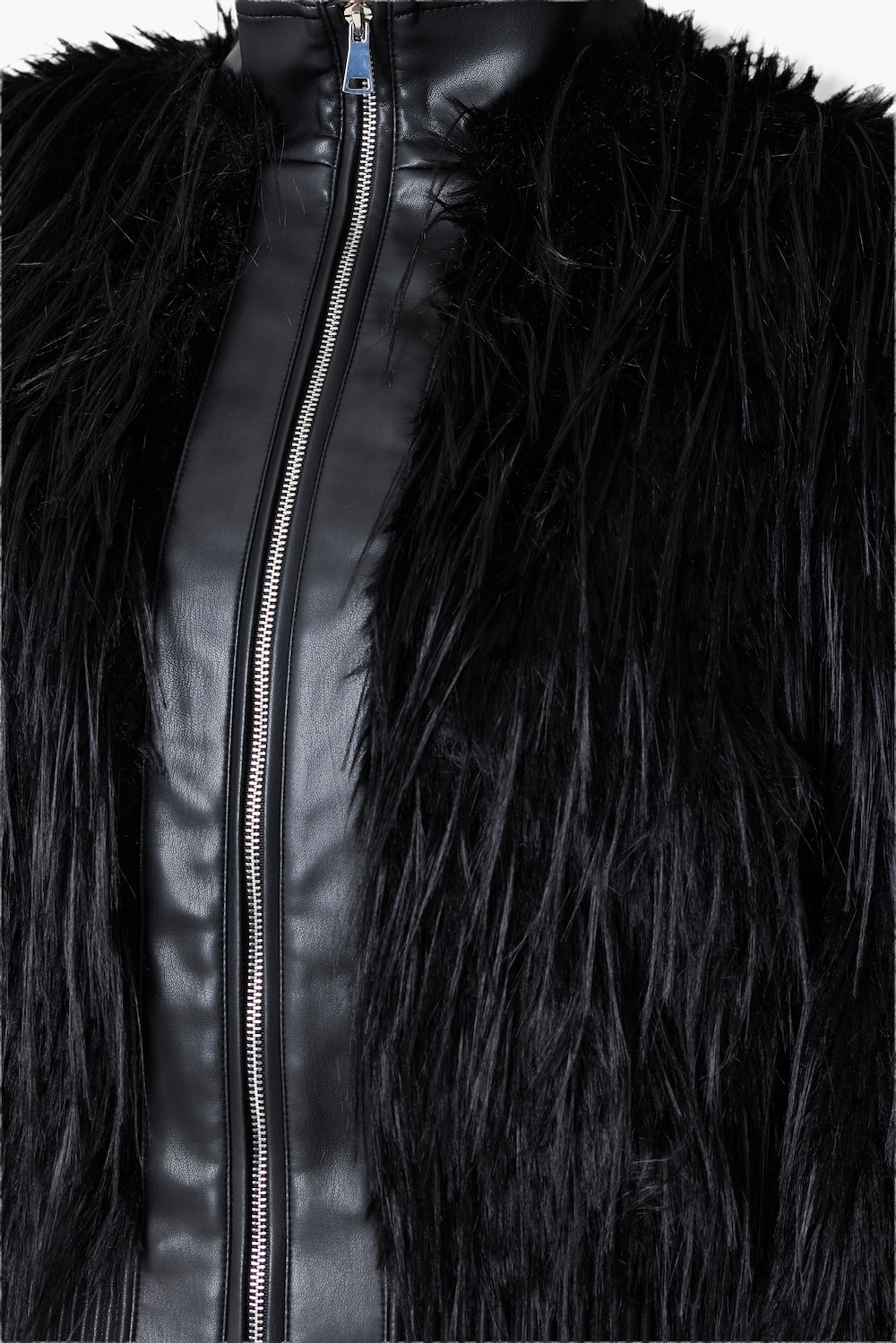 Fellimitat-Jacke, Classic Fit, Lederoptik-Details