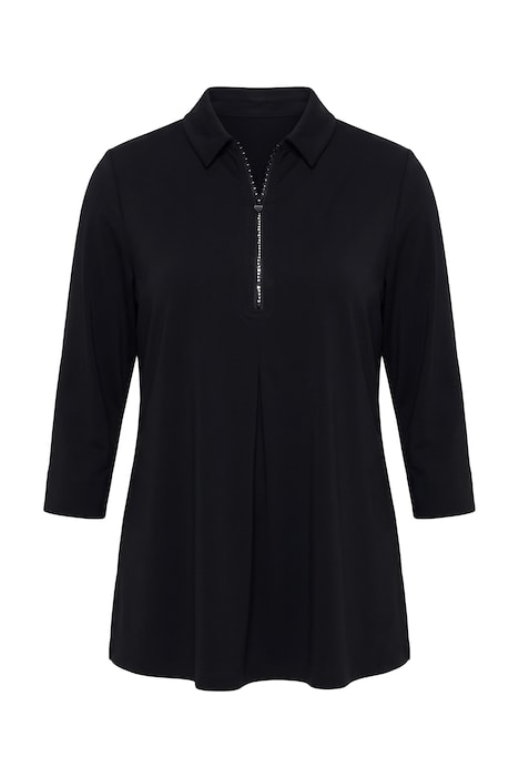 Punto-Shirt, Hemdkragen, Reißverschluss, 3/4-Arm