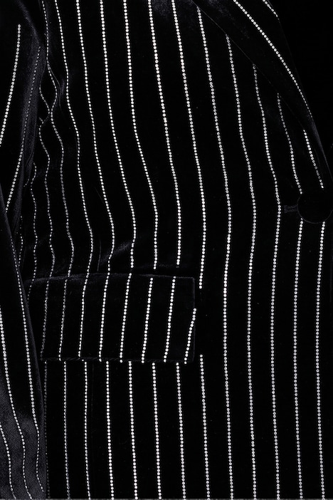 Fluwelen blazer, tailored fit, glittersteentjes, reverskraag