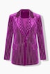 Fluwelen blazer, tailored fit, glittersteentjes, reverskraag