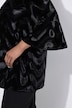 Samtbluse, Wellendesign, Rundhals, 3/4-Arm