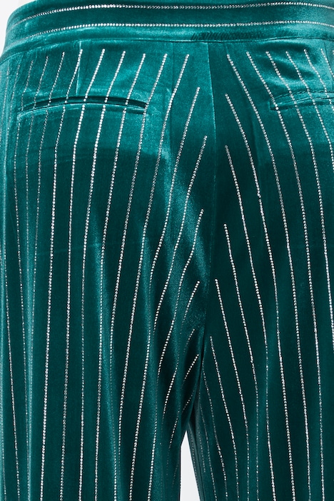 Fluwelen broek Mary, wijde pijpen, versiering met glittersteentjes