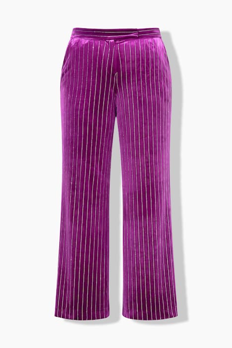 Fluwelen broek Mary, wijde pijpen, versiering met glittersteentjes