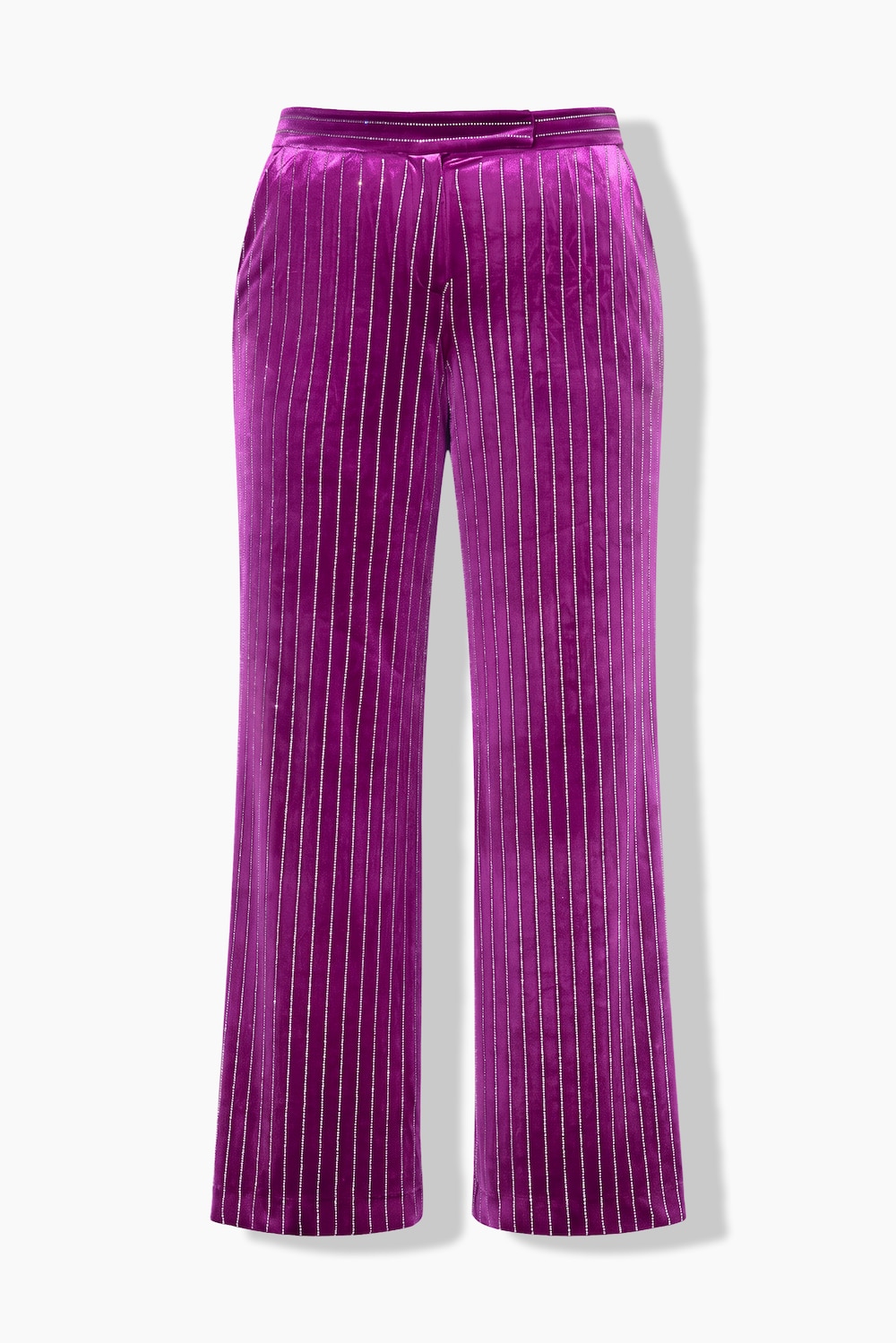 Fluwelen broek Mary, wijde pijpen, versiering met glittersteentjes