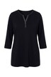 Shirt, Ziersteine, Tunika-Ausschnitt, 3/4-Arm, Pima Cotton