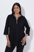 Shirt, Ziersteine, Tunika-Ausschnitt, 3/4-Arm, Pima Cotton
