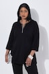 Shirt, Ziersteine, Tunika-Ausschnitt, 3/4-Arm, Pima Cotton