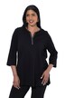 Shirt, Ziersteine, Tunika-Ausschnitt, 3/4-Arm, Pima Cotton