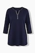 Shirt, Ziersteine, Tunika-Ausschnitt, 3/4-Arm, Pima Cotton