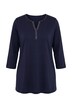 Shirt, Ziersteine, Tunika-Ausschnitt, 3/4-Arm, Pima Cotton