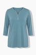 Shirt, Ziersteine, Tunika-Ausschnitt, 3/4-Arm, Pima Cotton