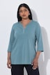 Shirt, Ziersteine, Tunika-Ausschnitt, 3/4-Arm, Pima Cotton