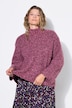 Pullover, Oversize Shape, Rippstrick, Stehkragen