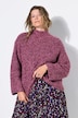 Pullover, Oversize Shape, Rippstrick, Stehkragen