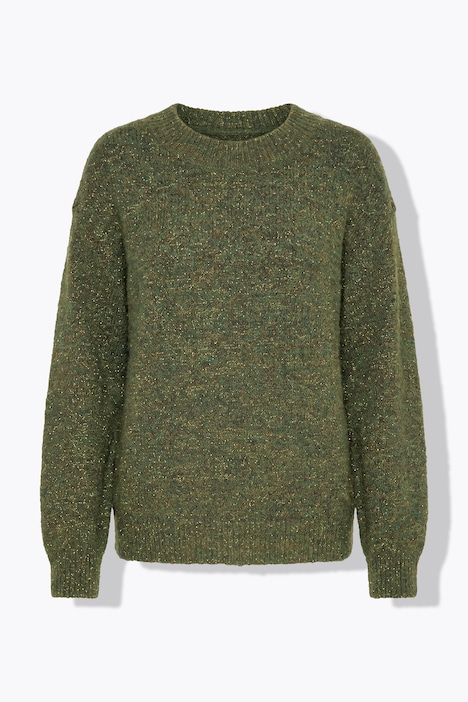 Pullover, Oversize Shape, Melangestrick, Glitzereffekt