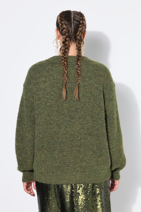 Pullover, Oversize Shape, Melangestrick, Glitzereffekt