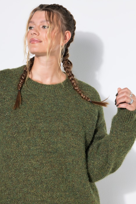 Pullover, Oversize Shape, Melangestrick, Glitzereffekt