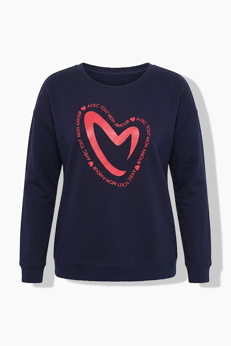 Sweatshirt, Boxy Fit, Herz, Langarm