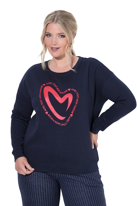 Sweatshirt, Boxy Fit, Herz, Langarm