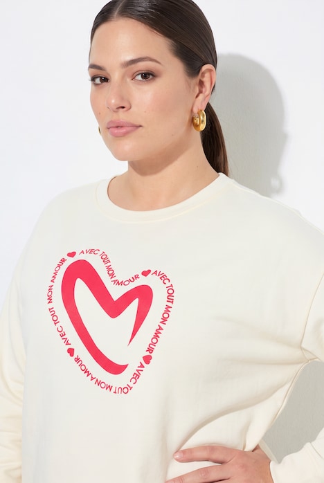 Sweatshirt, Boxy Fit, Herz, Langarm