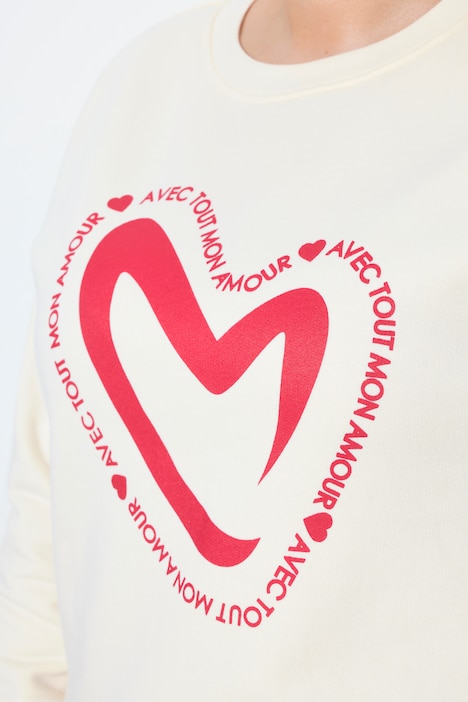 Sweatshirt, Boxy Fit, Herz, Langarm