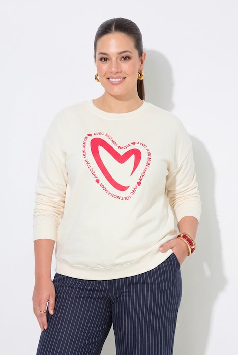 Sweatshirt, Boxy Fit, Herz, Langarm