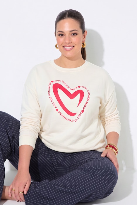 Sweatshirt, Boxy Fit, Herz, Langarm