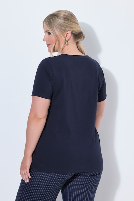 T-shirt, comfort fit, modieus opschrift, halve mouwen