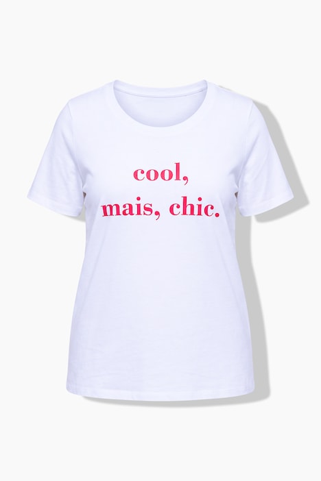 T-shirt, comfort fit, modieus opschrift, halve mouwen