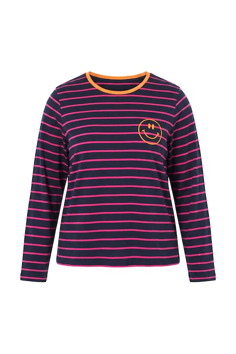 Striped Smiley Logo Long Sleeve Tee