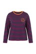 Striped Smiley Logo Long Sleeve Tee