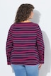 Shirt, gestreept, borduursel, ronde hals, trompetmouwen