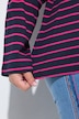 Shirt, gestreept, borduursel, ronde hals, trompetmouwen