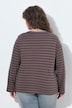 Shirt, gestreept, borduursel, ronde hals, trompetmouwen