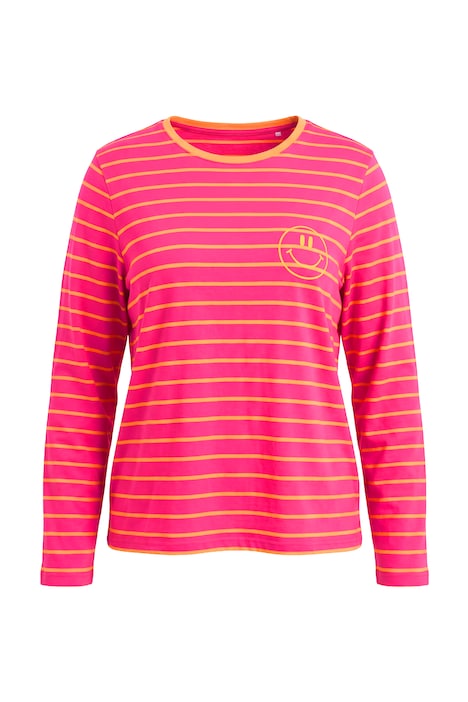 Striped Smiley Logo Long Sleeve Tee