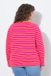 Shirt, gestreept, borduursel, ronde hals, trompetmouwen