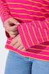 Shirt, gestreept, borduursel, ronde hals, trompetmouwen