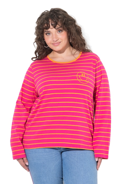 Striped Smiley Logo Long Sleeve Tee