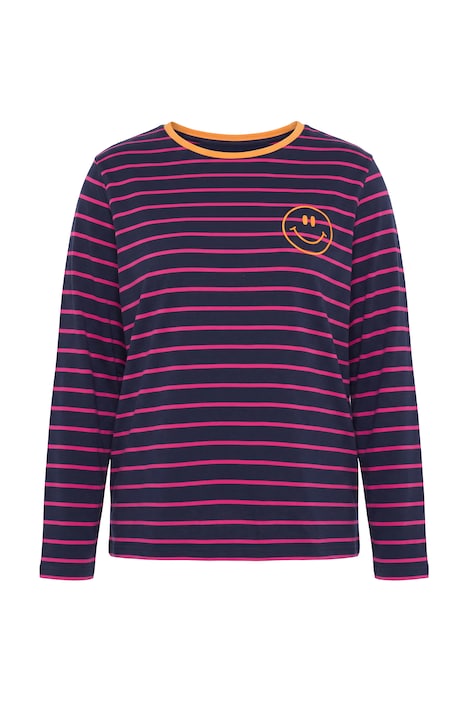 Striped Smiley Logo Long Sleeve Tee