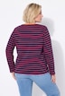 Shirt, gestreept, borduursel, ronde hals, trompetmouwen
