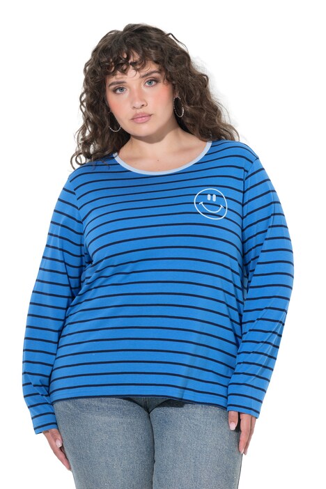Striped Smiley Logo Long Sleeve Tee