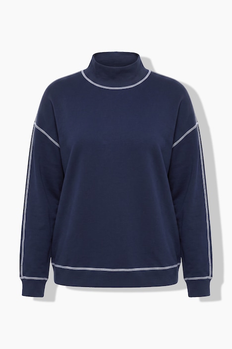 Sweatshirt, Boxy Fit, farbige Ziernähte, weiter Langarm