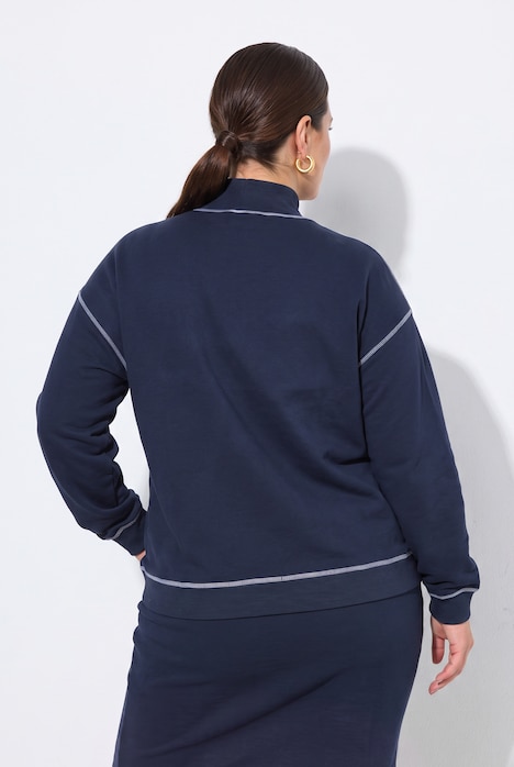 Sweatshirt, Boxy Fit, farbige Ziernähte, weiter Langarm
