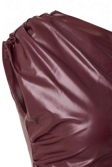 Top, Lederoptik, Slim Fit, feminine Drapierungen